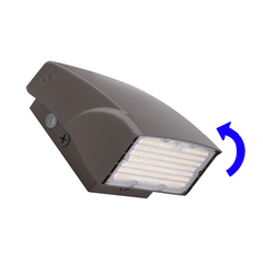 LED Adjustable Wall Pack, 7000 Lumen Max, Wattage and CCT Selectable, Integrated Photocell, 120-277V, Bronze Finish