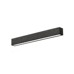 Modern black concrete-textured wall sconce with sleek rectangular design and integrated led lighting for acoustic linear direct indirect use