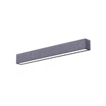 Modern gray concrete textured wall sconce with sleek black frame and integrated led lighting for acoustic linear direct indirect use