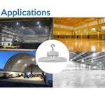 Static LED UFO High Bay, 30,000 Lumens, 200 Watt, 5000K, 120-277V, White Finish