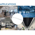 8 FT LED Linear Fixture, 9600 Lumen Max, 80W, CCT Selectable, 120-277V, White or Silver Finish