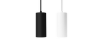 Black and White architectural cylinder lights in a white backgroud