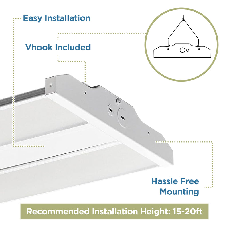 Oslo Compact Linear High Bay Fixture, 23,100 Lumen Max, Wattage and CCT Selectable, 277-480V