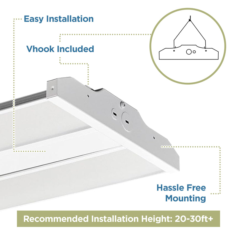 Oslo Compact Linear High Bay Fixture, 42,000 Lumen Max, Wattage and CCT Selectable, 120-277V