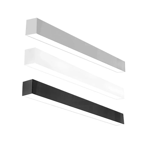 4 FT LED Direct/Indirect Suspended Linear Fixture, 5500 Lumen Max, Wattage and CCT Selectable, 120-277V, Black, White, or Silver Finish