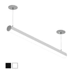 8 FT LED Suspended Linear Fixture G2, 9600 Lumen Max, 80W, CCT Selectable, 120-277V, White or Black Finish