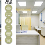 1 x 4 Foot G2 Back Lit LED Flat Panel, Selectable Wattage and CCT, 0-10V Dim Option, Emergency Backup, 120-277V