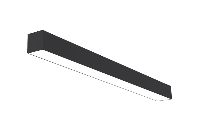 4 FT LED Direct/Indirect Suspended Linear Fixture, 4" Wide, 5750 Lumen Max, Wattage and CCT Selectable, 120-277V, White or Black Finish