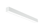 Modern white rectangular 4 ft led direct indirect suspended linear fixture with selectable wattage cct and sleek design