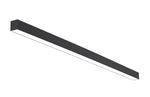 8 ft black modern linear led light fixture with direct indirect illumination and selectable wattage and cct