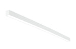 White rectangular 8 ft led direct indirect suspended linear fixture with sleek modern design and selectable wattage in white finish