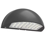LED Semi-Circle Wall Pack, 10800 Lumen Max, CCT and Wattage Selectable, Integrated Photocell, 120-277V, Bronze, Black or White Finish