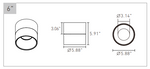 6" LED Cylinder Light Fixture, 4400 Lumens, Wattage Selectable, 2700K, 3000K, 3500K, or 4000K, 120-277V, Black Finish, Trim Options