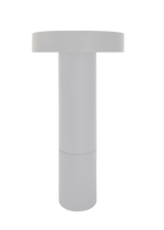 White plastic t-shaped stand for 2 inch led adjustable architectural cylinder light fixture in white finish