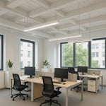 8 FT LED Linear Fixture, 9600 Lumen Max, 80W, CCT Selectable, 120-277V, White or Silver Finish