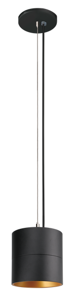 6" LED Cylinder Light Fixture, 4400 Lumens, Wattage Selectable, 2700K, 3000K, 3500K, or 4000K, 120-277V, Black Finish, Trim Options