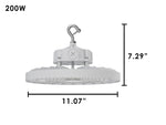 Static LED UFO High Bay, 30,000 Lumens, 200 Watt, 5000K, 120-277V, White Finish