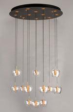 Newton 12-Light LED Pendant, 4,200 Lumens, 30W, 3000K CCT, 120V, Black/Gold Finish