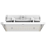 A square white LED light fixture with a mounting bracket and a central plus sign symbol on the top plate, shown against a solid white background.