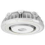 A white LED ceiling light fixture with a ribbed aluminum heat sink and a clear outer lens, shown against a plain white background.
