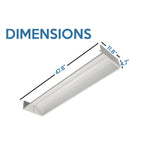 1 x 4 Foot LED Fin-Style Center Basket Troffer, Wattage Selectable: 21/28/32, 120-277V, 4000K