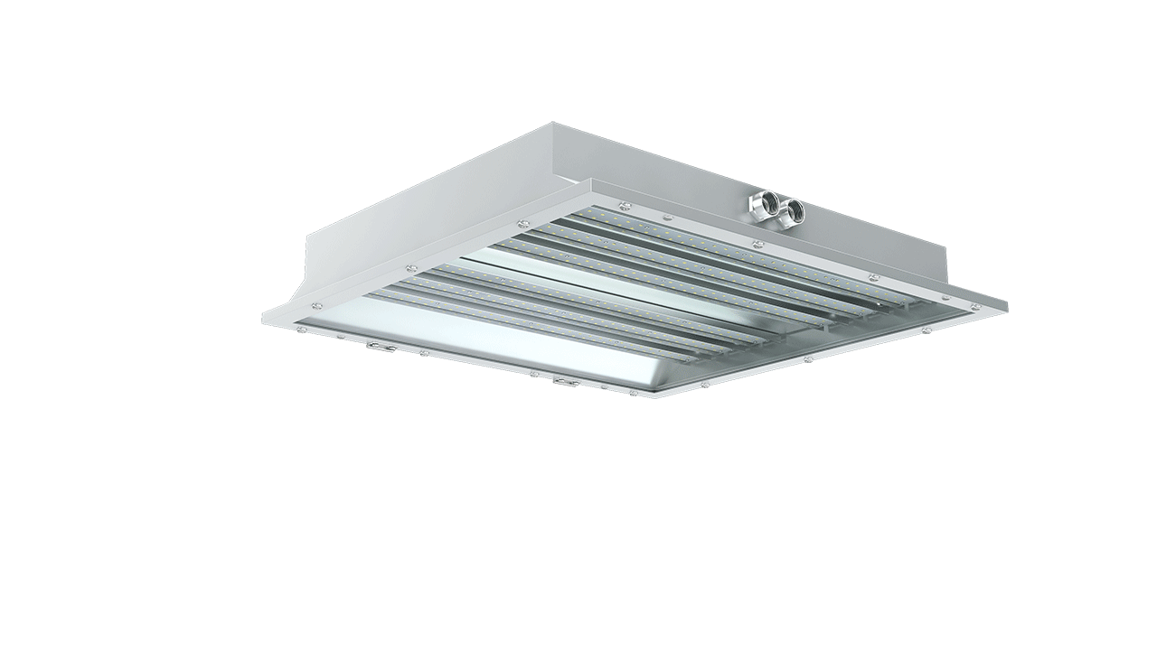 LED Hazardous Location Paint Booth Light, Class 1 Division 2, 5600-11200 Lumens, 40W, 60W or 80W, 100-277V