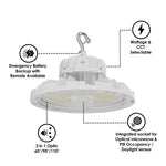 Aries G4 LED UFO High Bay, 24,000 Lumen Max, Wattage and CCT Selectable, White Finish, Comparable to 320-400 Watt HID Fixture, 120-277V