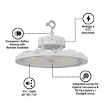 Aries G4 LED UFO High Bay, 38,400 Lumen Max, Wattage and CCT Selectable, White Finish, Comparable to 750-1000 Watt HID Fixture, 120-277V