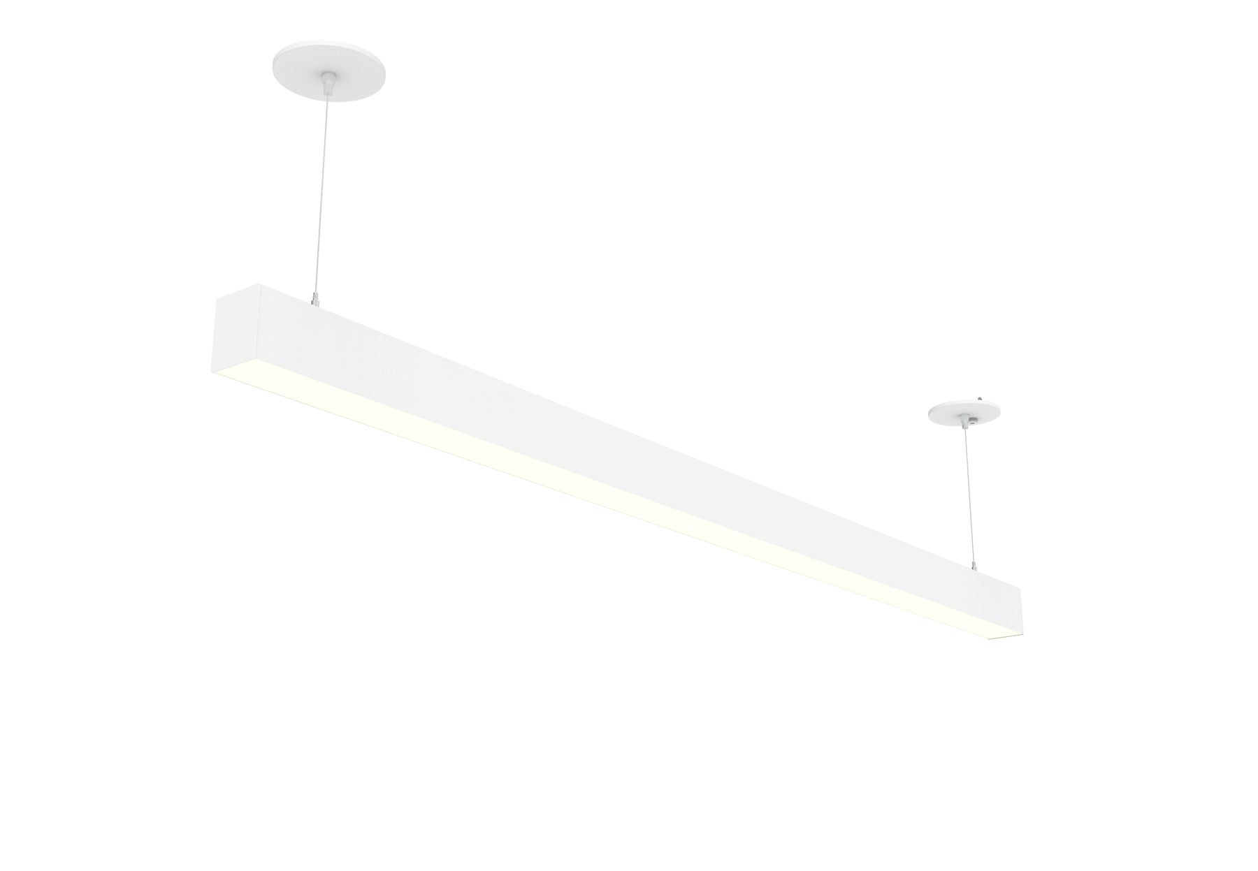 6 FT LED Direct/Indirect Suspended Linear Fixture, 8250 Lumen Max, Wattage and CCT Selectable, 120-277V, Black or White Finish