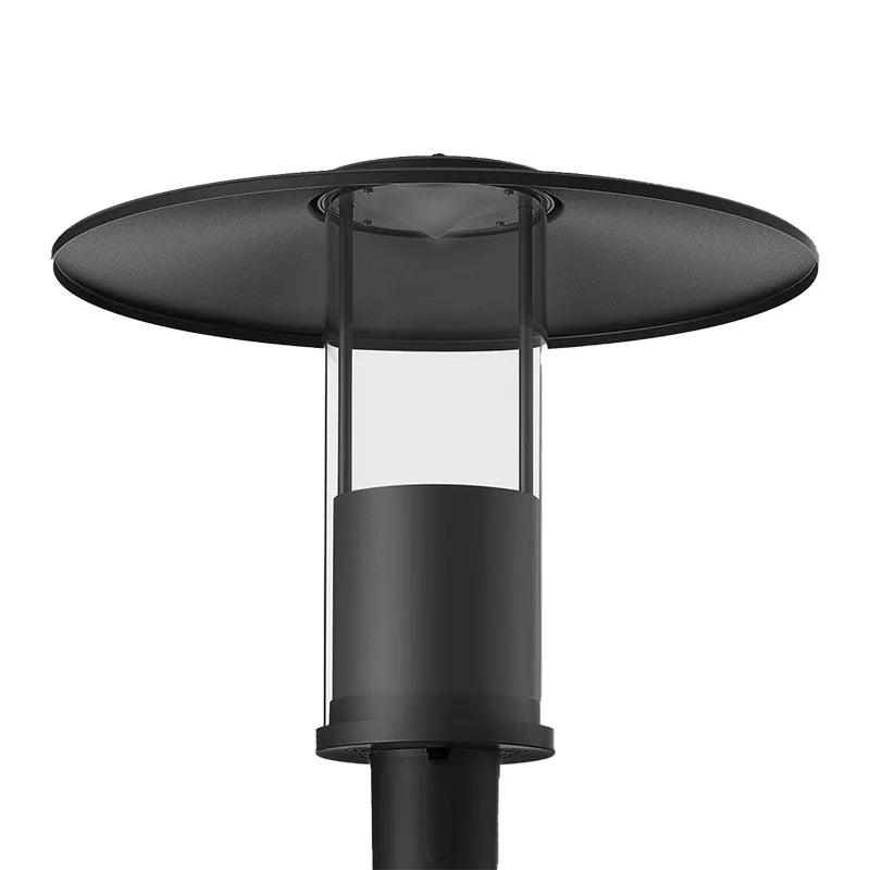 Modern Top-Hat Post-Top Area Light with Indirect Light Source, 4000 Lumen Max, Wattage and CCT Selectable