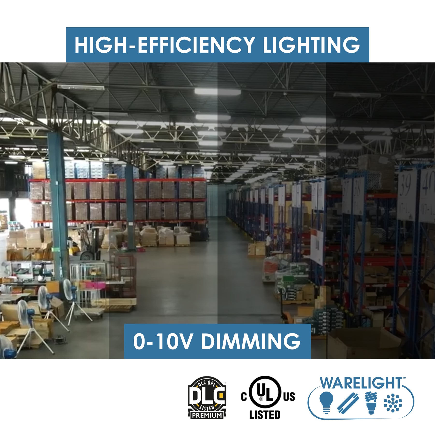 Condor Premium 2FT LED High Bay 155 Watt, 21080 Lumens, CCT Selectable 4000K/5000K, Comparable to 4 Lamp T5HO, 6 Lamp T8 or 320-400 Watt Fixture, 120-277v