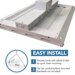 Condor Premium 4FT LED Linear High Bay Fixture, 300 Watt, 40,500 Lumens, CCT Selectable 4000K/5000K, Equal to 10 Lamp 54W T5, or 1000 Watt MH