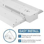 CondorX Premium 4FT LED Linear High Bay, 36,960 Lumen Max, Wattage and CCT Selectable, 120-277V, Sensor Ready