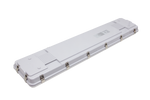 White rectangular 4ft led vapor tight high bay with metallic brackets wattage and cct selectable 120-277v