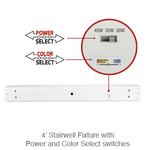 4 Foot LED Stairwell Light, 5400 Lumens, 30W/35W/45W Selectable, 120-277V, CCT Selectable 3500K/4000K/5000K
