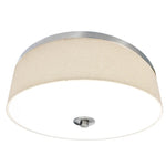 Beige fabric drum ceiling light with sleek chrome trim led fabric drum fixture 18 inch 1800 lumens 35w brushed nickel finish