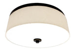 Beige fabric drum fixture with black metal trim and bronze finish 18 inch led fabric drum ceiling light 1800 lumens