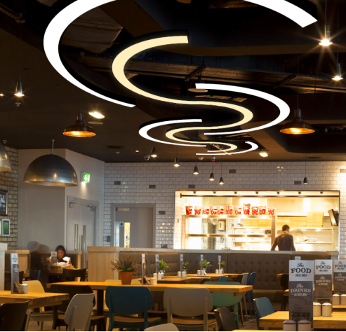 36" Half Circle LED Direct/Indirect Suspended Linear Fixture, 5880 Lumen Max, Wattage and CCT Selectable, 120-277V, White or Black Finish