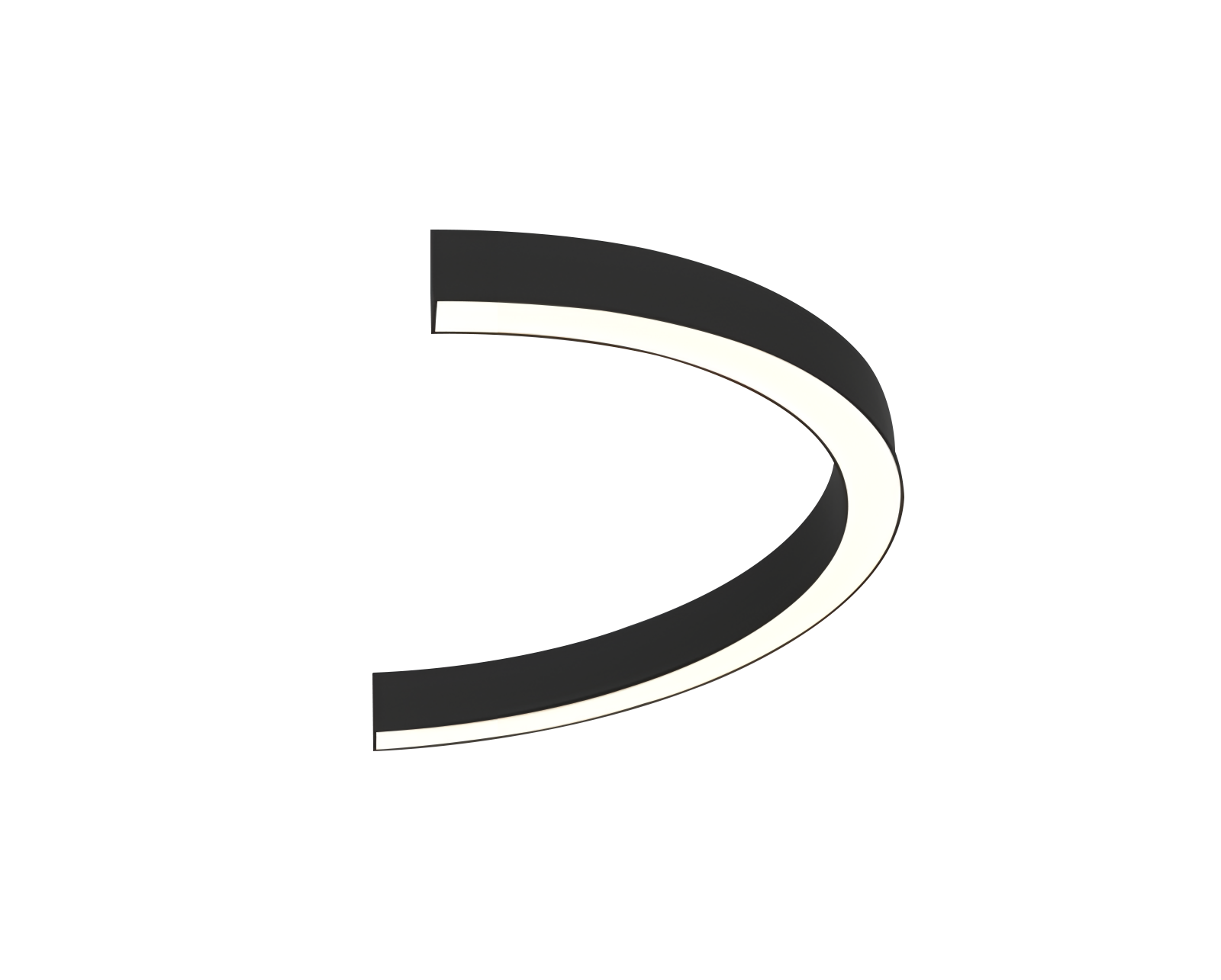 36" Half Circle LED Direct/Indirect Suspended Linear Fixture, 5880 Lumen Max, Wattage and CCT Selectable, 120-277V, White or Black Finish