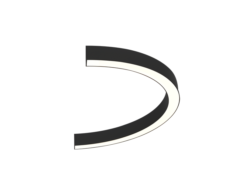 36" Half Circle LED Direct/Indirect Suspended Linear Fixture, 5880 Lumen Max, Wattage and CCT Selectable, 120-277V, White or Black Finish