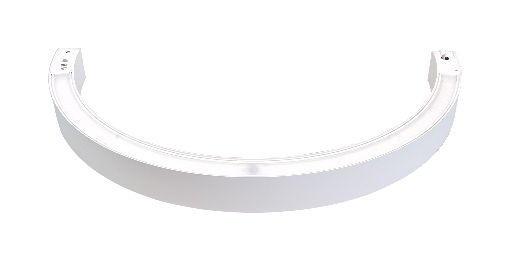 36" Half Circle LED Direct/Indirect Suspended Linear Fixture, 5880 Lumen Max, Wattage and CCT Selectable, 120-277V, White or Black Finish