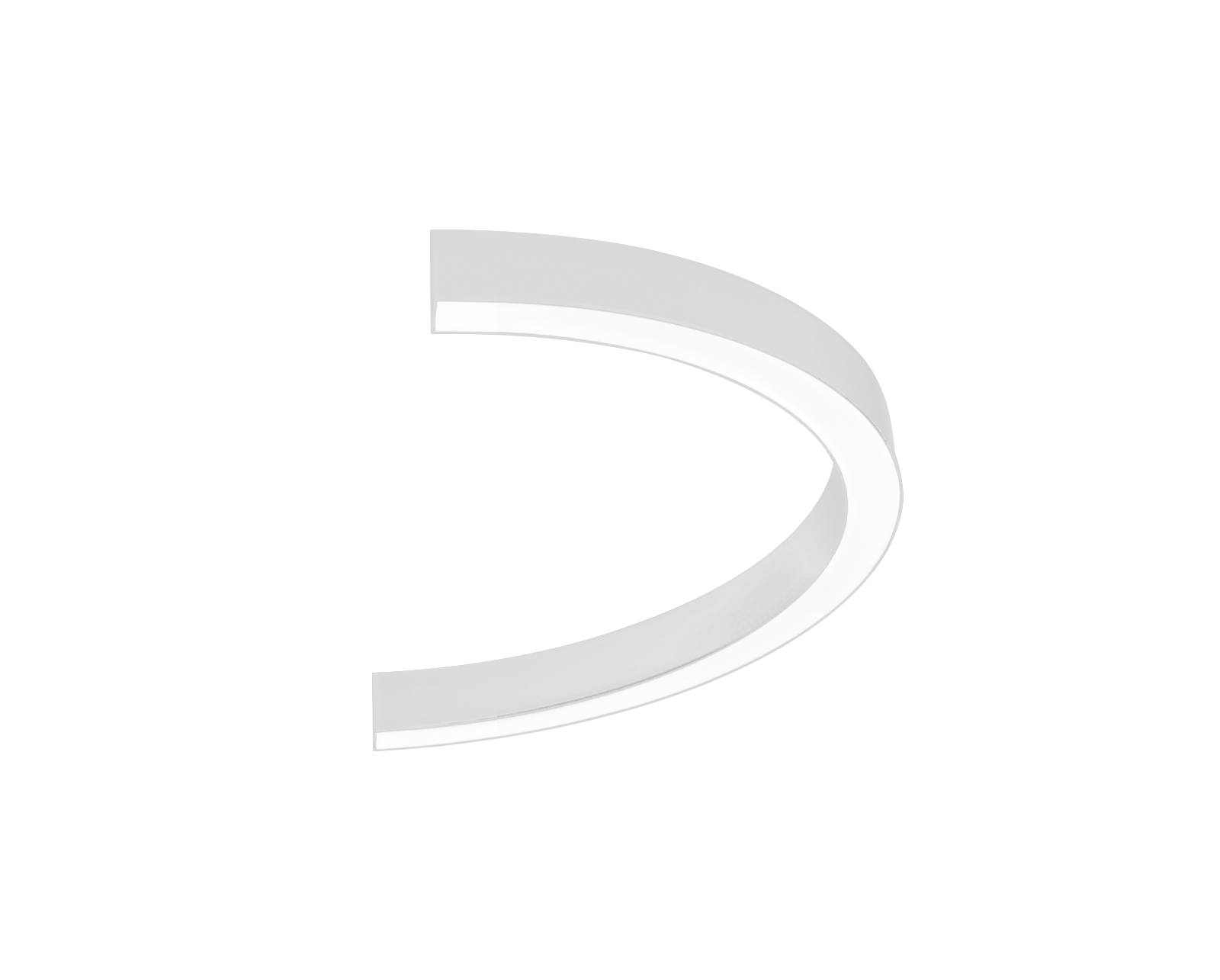 36" Half Circle LED Direct/Indirect Suspended Linear Fixture, 5880 Lumen Max, Wattage and CCT Selectable, 120-277V, White or Black Finish