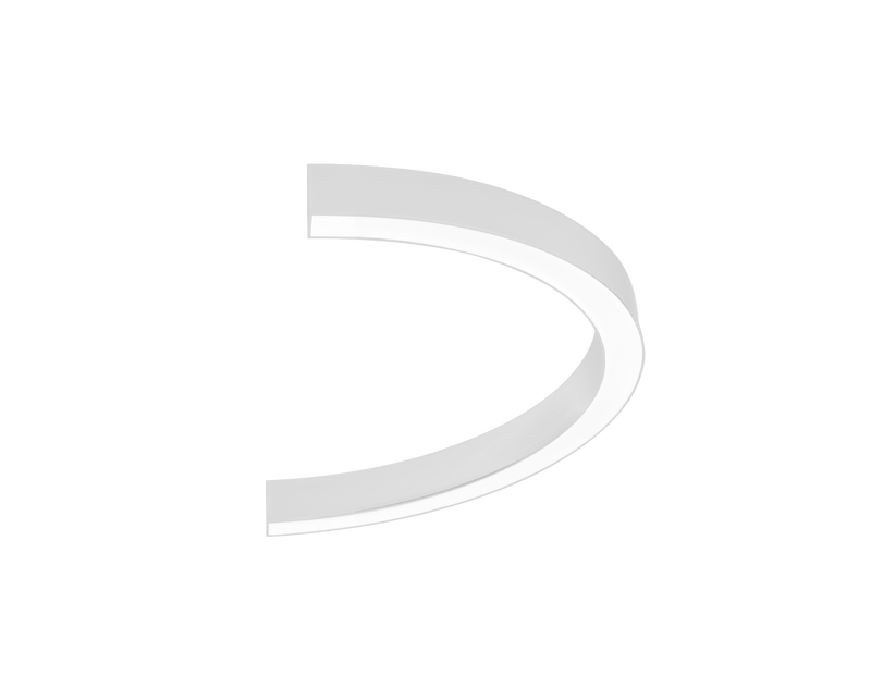 36" Half Circle LED Direct/Indirect Suspended Linear Fixture, 5880 Lumen Max, Wattage and CCT Selectable, 120-277V, White or Black Finish