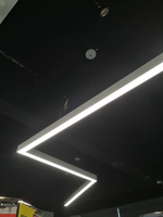 4 FT LED Direct/Indirect Suspended Linear Fixture, 2" Wide, 4600 Lumen Max, Wattage and CCT Selectable, 120-277V, White or Black Finish