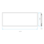A dimension diagram of a rectangular frame or panel, showing a main width of 47.75 inches, a height of 11.
