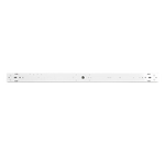 A long, slim white electronic device with multiple small black ports, switches, and a central circular logo, shown horizontally against a plain white background.