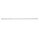 A long, slim white metal bar with small printed markings and symbols along its center, shown horizontally against a plain white background.