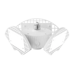 A white dual-light outdoor security spotlight with a central screw-in socket and two angled light heads, shown against a plain white background.