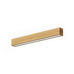 Modern rectangular wall-mounted light fixture with a natural oak wood finish and sleek, minimalist design.