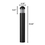 Commercial LED Bollard Light - 1800LM Max, CCT & Wattage Selectable, Dome Top Louver Reflector, Modular, 6-8" Retrofit Base, Black or Bronze